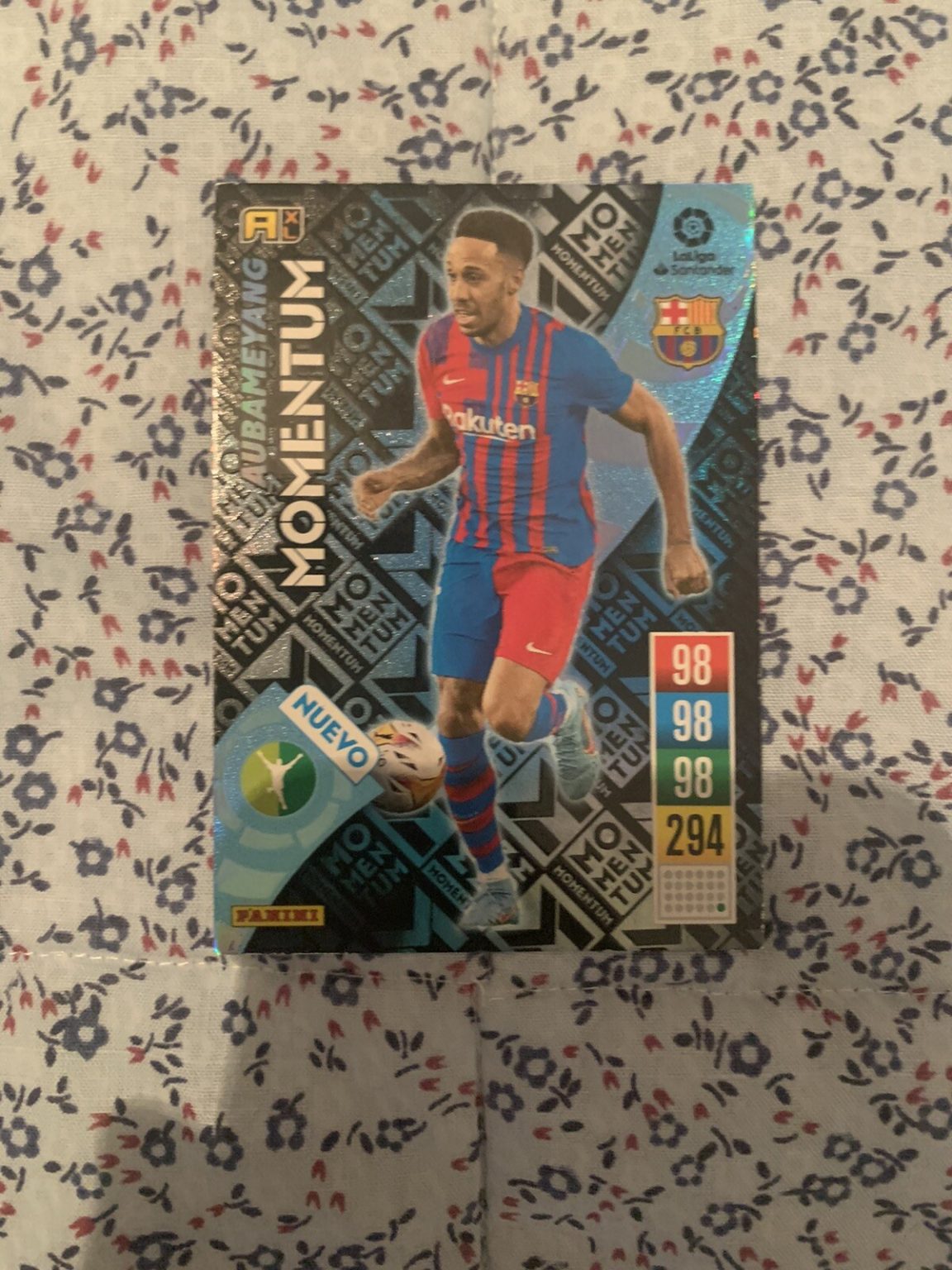 Carta Aubameyang Nuevo Momentum Adrenalyn XL LaLiga 2021-22 FC Barcelona