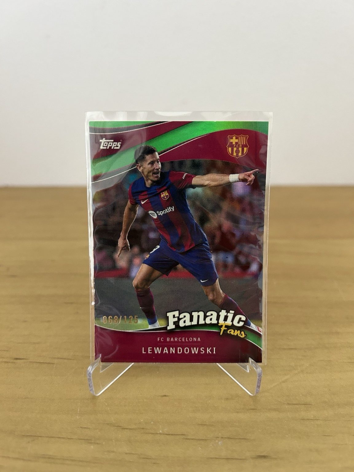 Carta Robert Lewandowski Fanatic Fans numerada 125 Topps FC Barcelona Fan Set 2024
