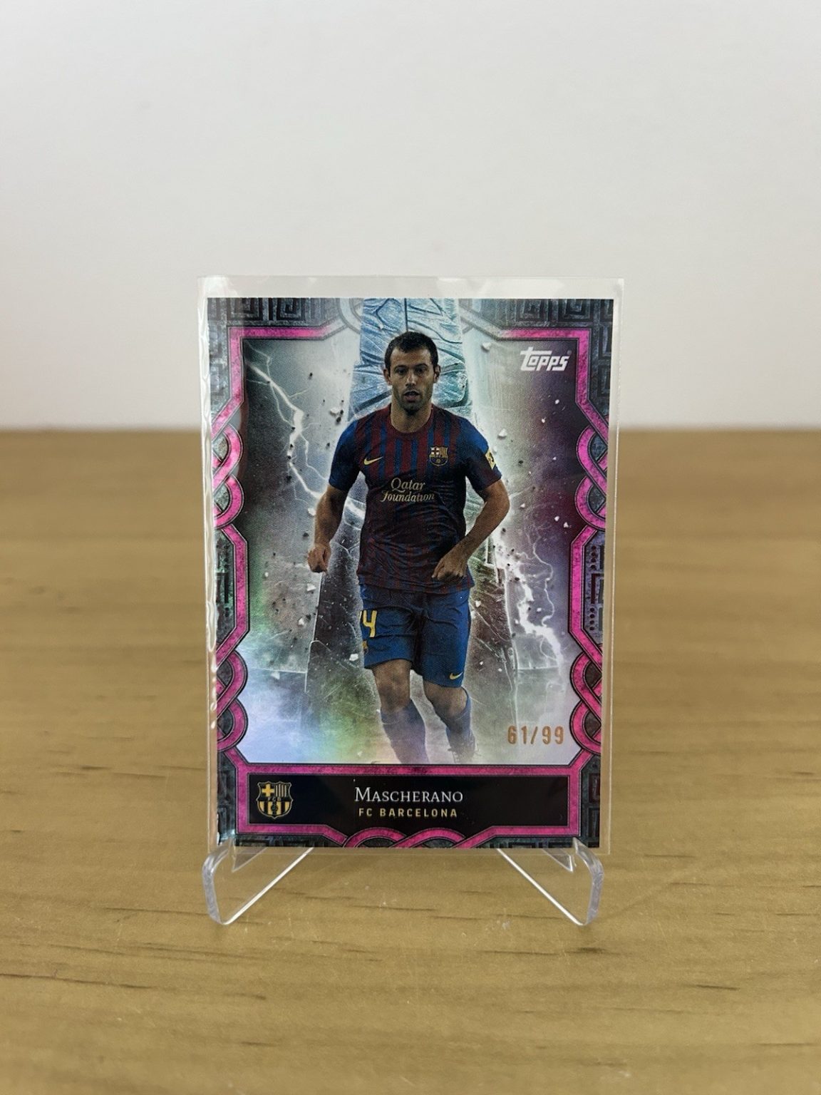 Carta Javier Mascherano Monolith MO-2 numerada 99 Topps Team Set FC Barcelona 2024-25