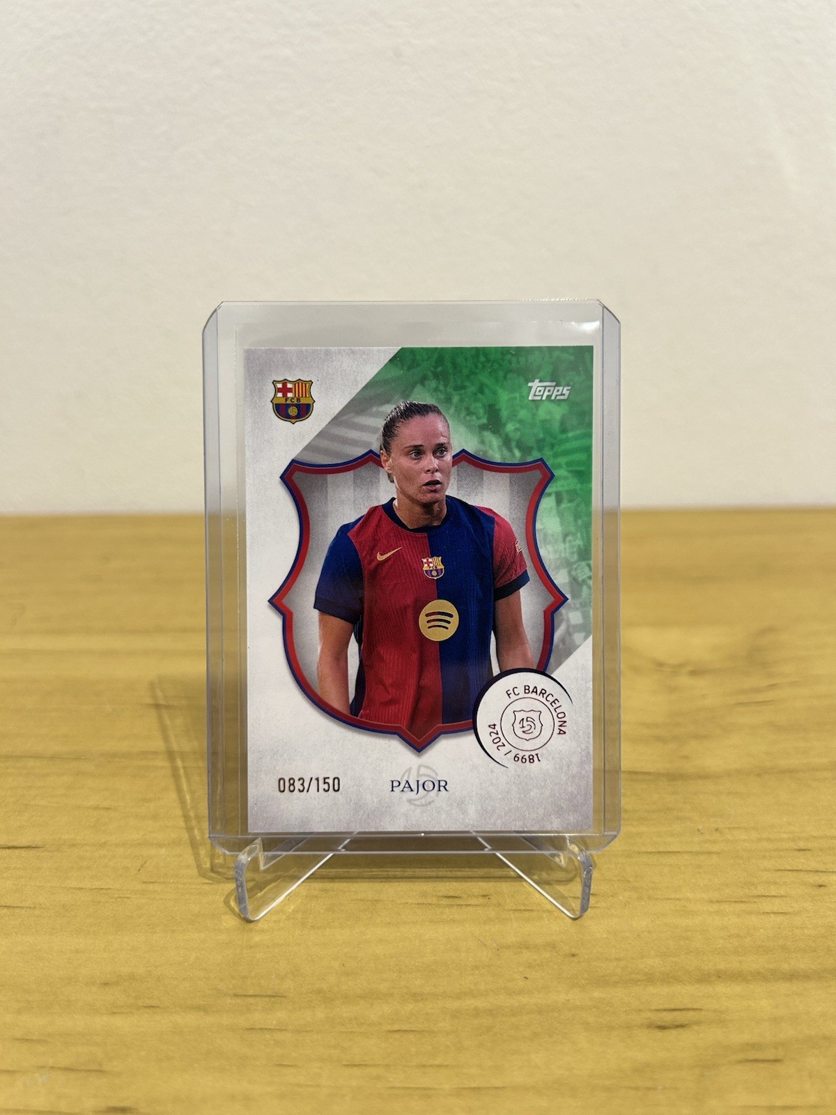 Carta Ewa Pajor paralela Green numerada 150 Topps FC Barcelona 125 Aniversario