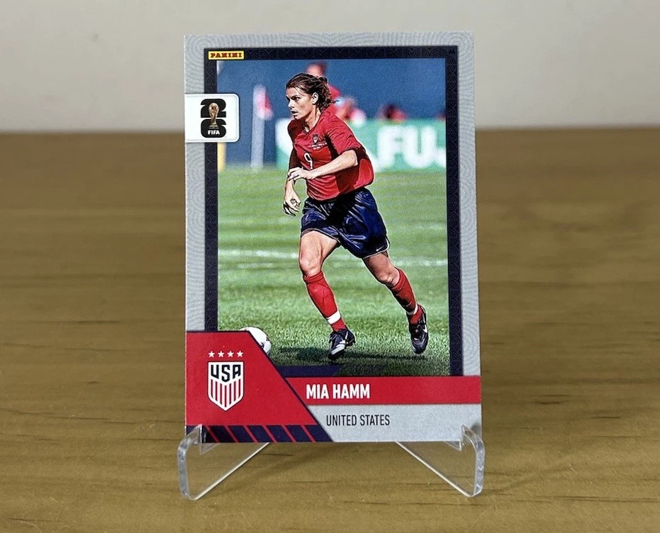 Carta Mia Hamm Starter Pack S8 Panini Prizm Monopoly FIFA World Cup 2026