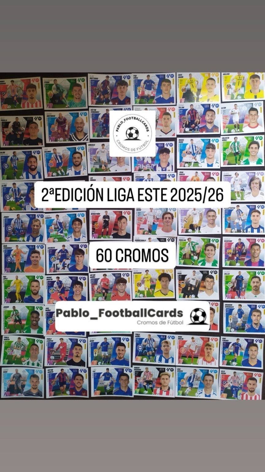 Lote completo 60 cromos segunda edición LaLiga Este 2025-26 Panini