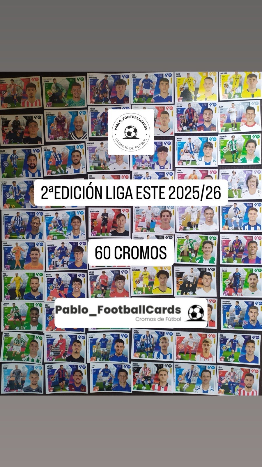Lote completo 60 cromos segunda edición LaLiga Este 2025-26 Panini