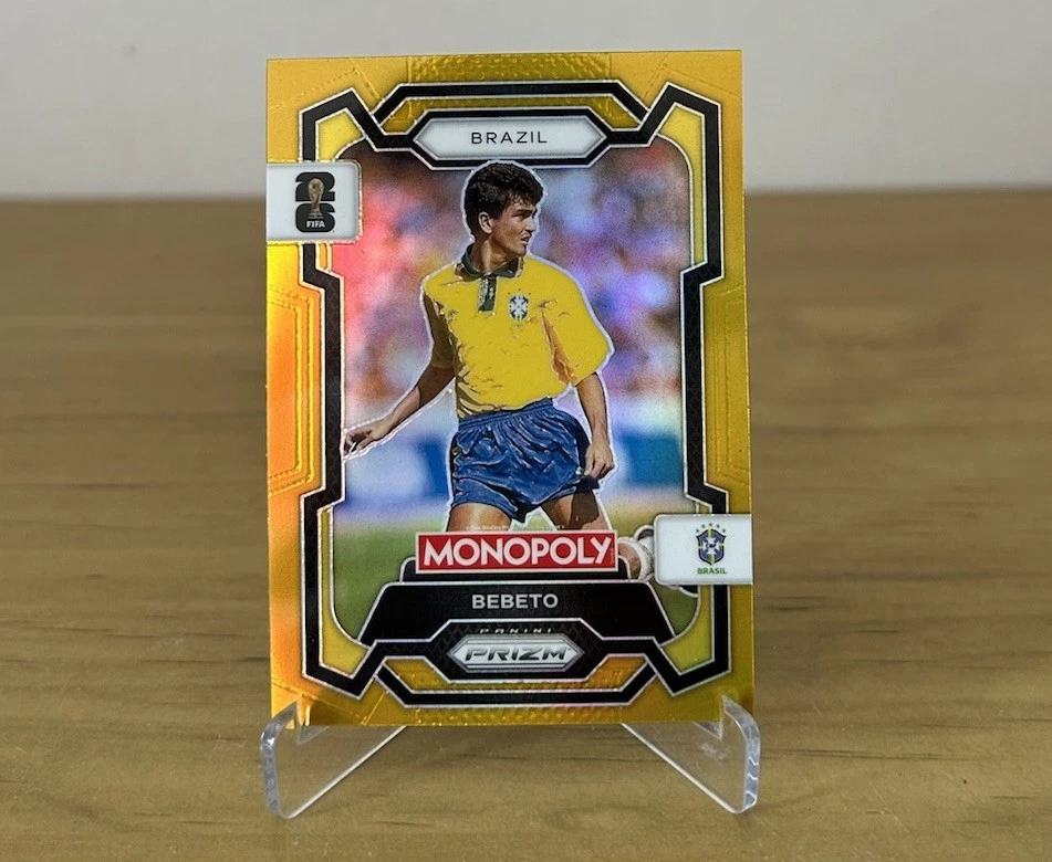 Carta Bebeto Brasil Gold numerada /49 Panini Prizm Monopoly FIFA World Cup 2026