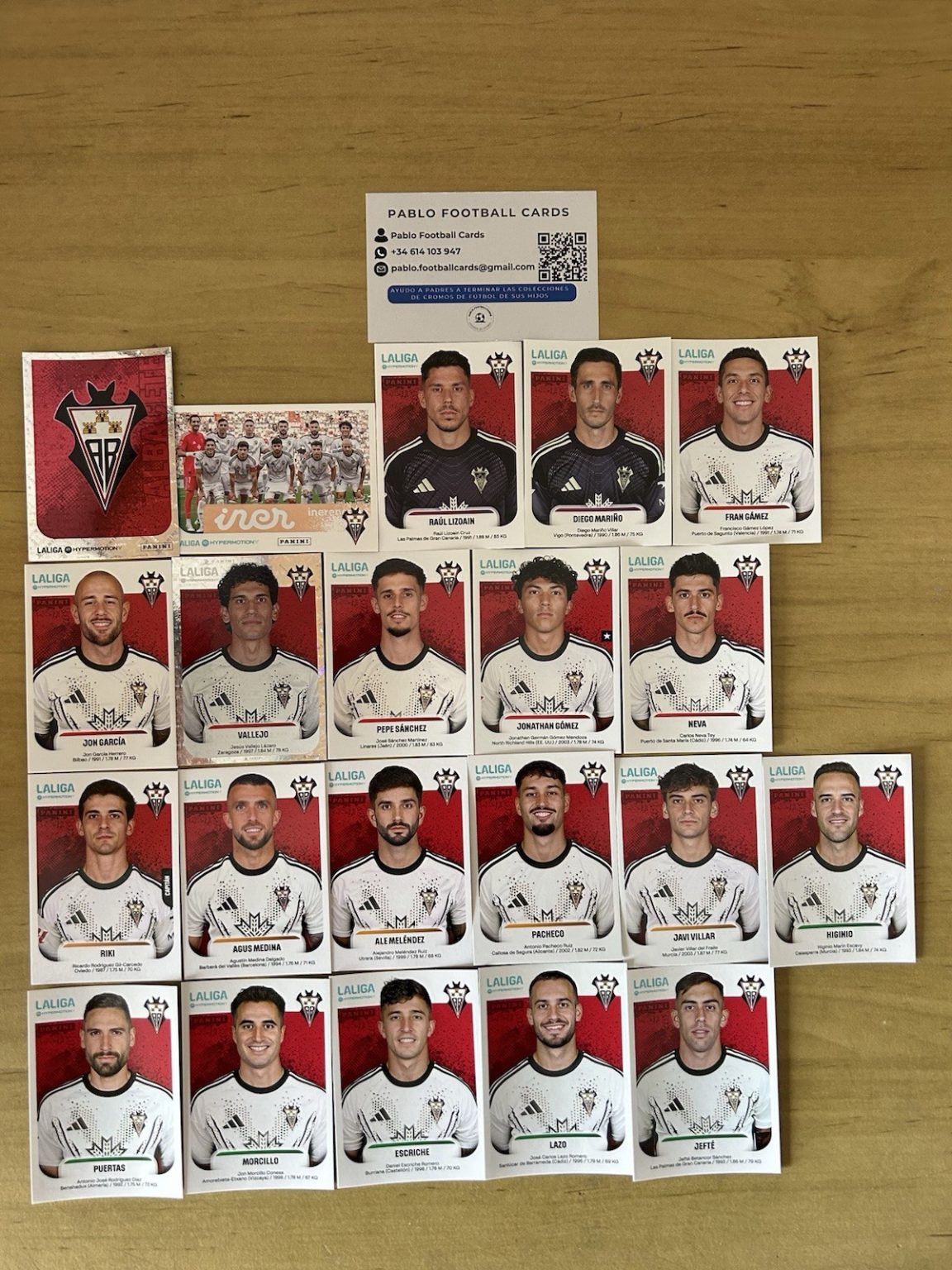 Equipo completo 21 stickers Albacete Balompié Panini Liga Hypermotion 2025-26