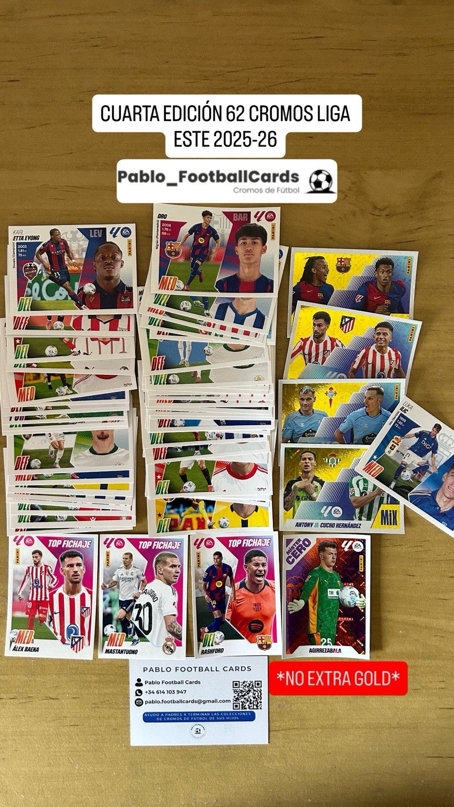 Lote completo 62 cromos Cuarta Edición LaLiga Este 2025-26 Panini