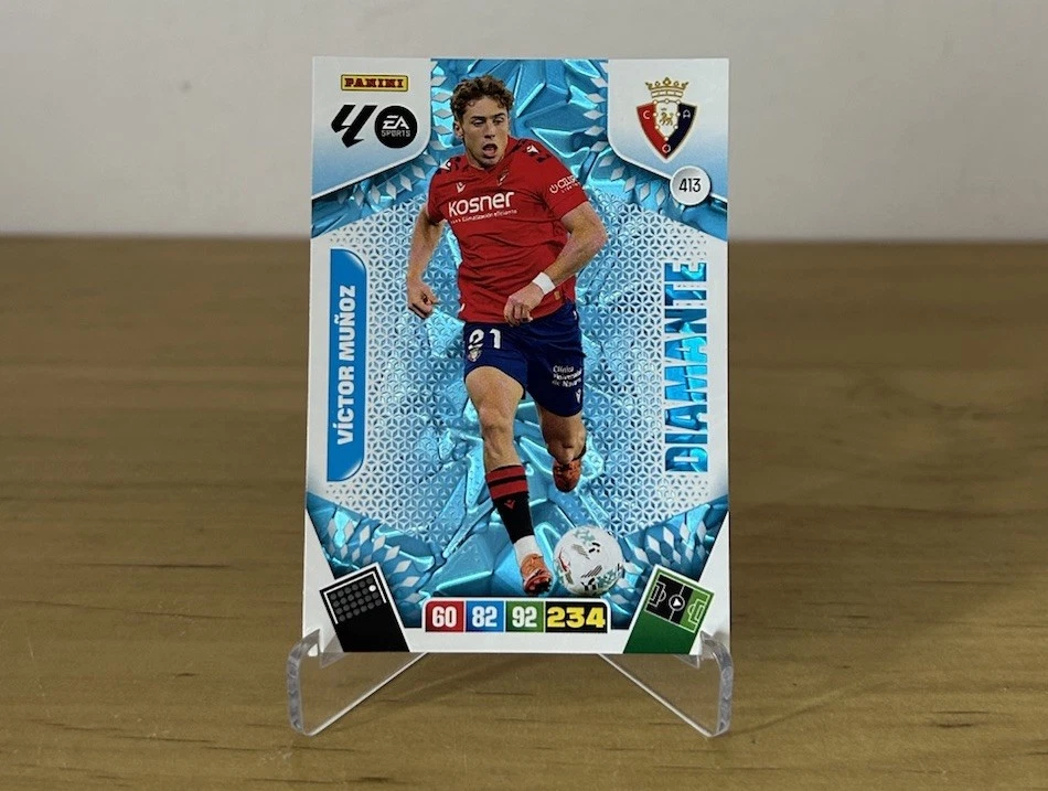 Carta Victor Muñoz Rookie Diamante 413 CA Osasuna Adrenalyn XL 2025-26 Panini
