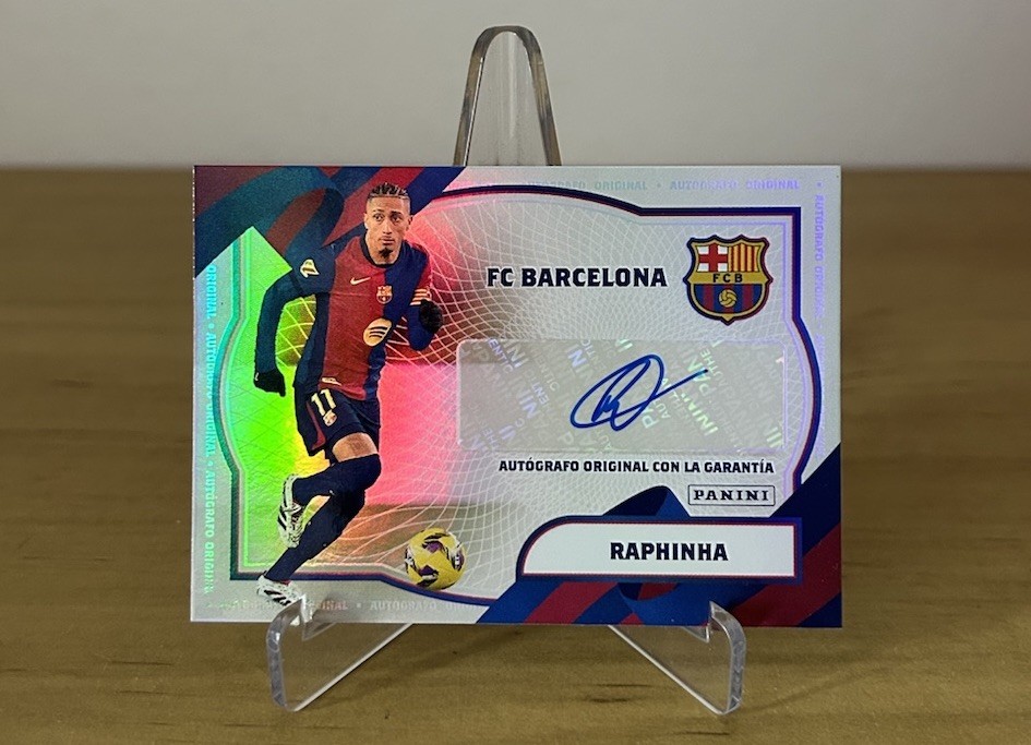Carta Raphinha autógrafo original numerada 50 Panini Club FC Barcelona 2024-25