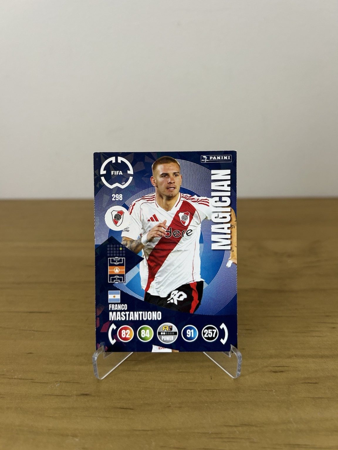 Carta Franco Mastantuono Magician 298 Adrenalyn XL FIFA Club World Cup 2025 River Plate