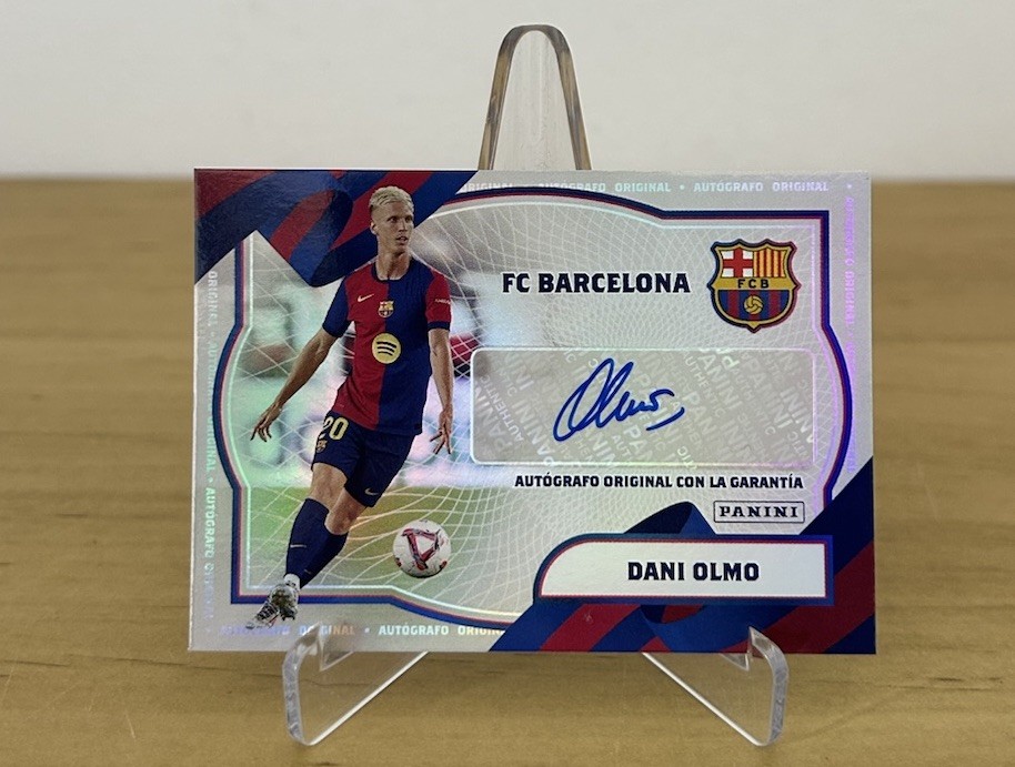 Carta Dani Olmo autógrafo original Panini Club FC Barcelona 2024-25