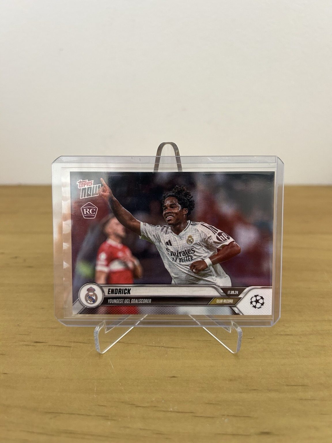 Carta Endrick Topps Now 142 wonderkid ficha por el Real Madrid