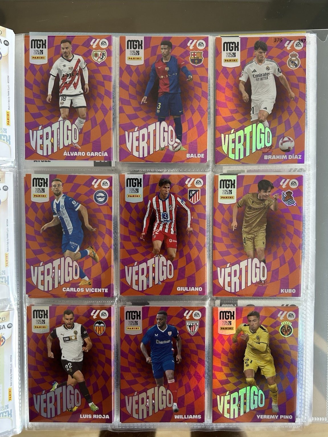 Set completo 9 cards Vértigo Megacracks LaLiga 2025-26 Panini