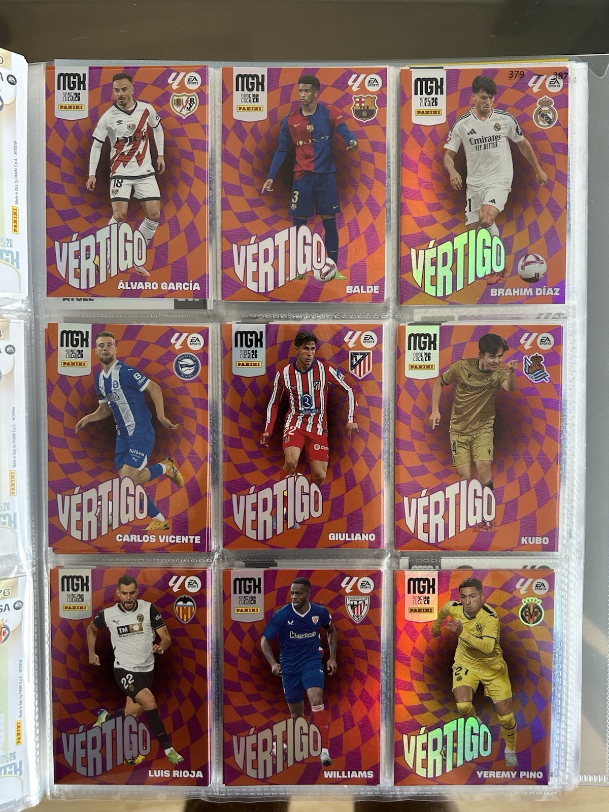 Set completo 9 cards Vértigo Megacracks LaLiga 2025-26 Panini