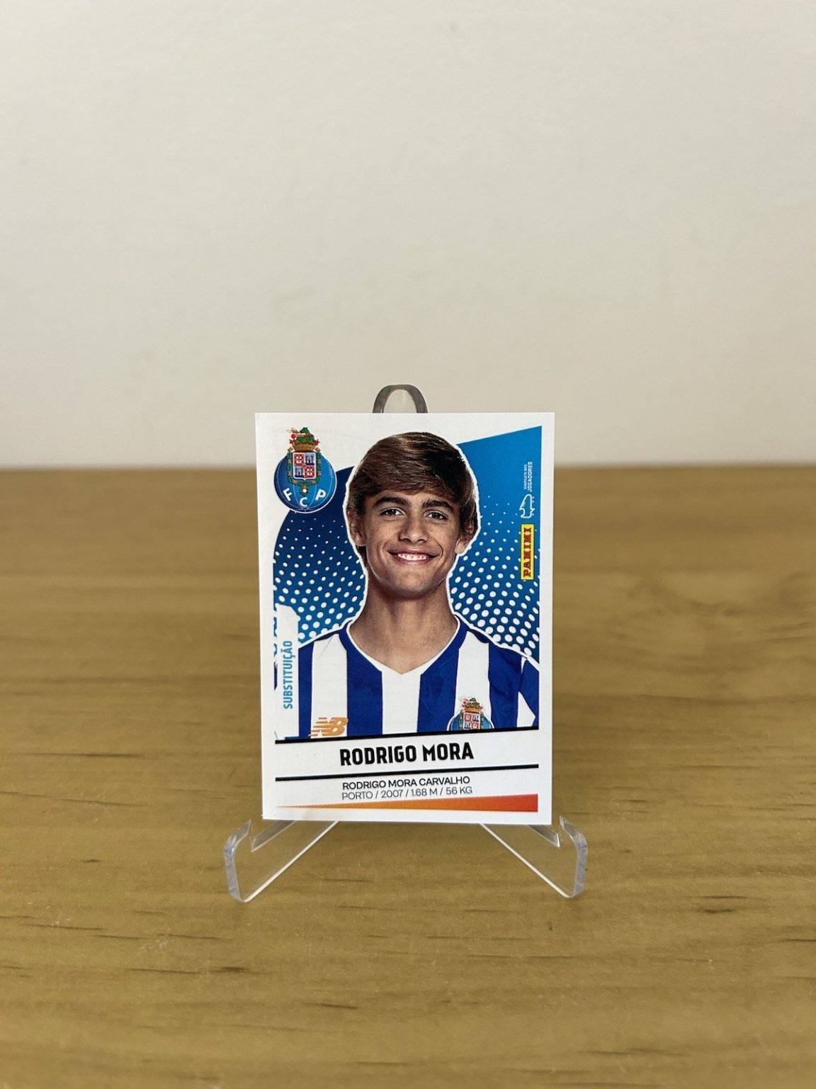 Cromo rookie Rodrigo Mora 280 Bis Panini Futebol 2024-25 FC Porto