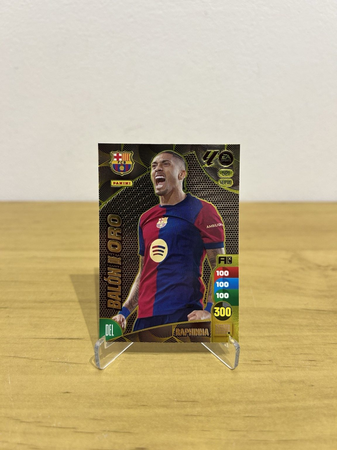 Carta Raphinha Balón de Oro Nuevo 521 Adrenalyn XL LaLiga 2024-25 FC Barcelona