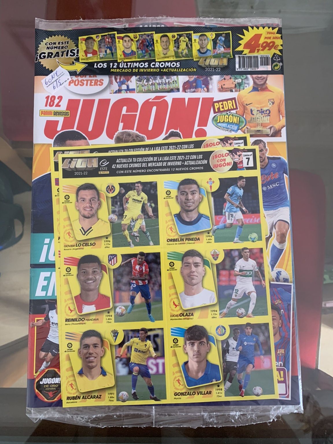 Revista Jugón 182 precintada con cromos LaLiga Este 2021-22 Panini