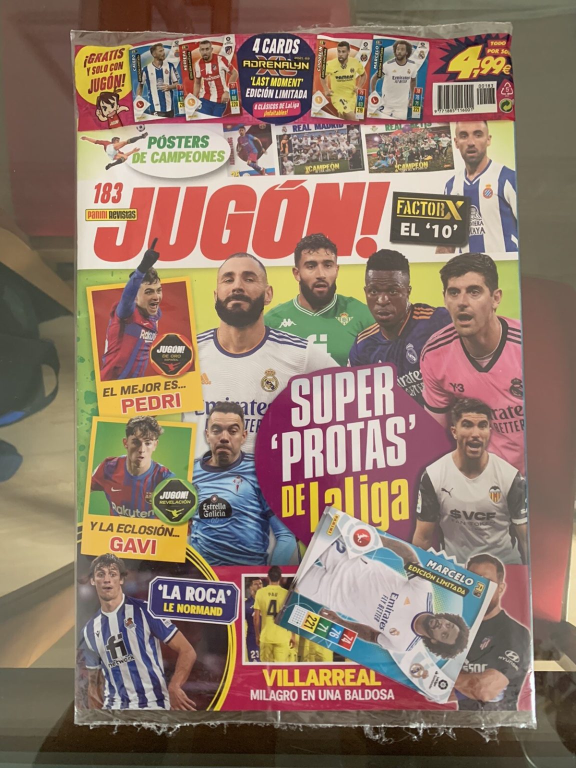Revista Jugón 183 precintada con cartas Panini Adrenalyn XL 2021