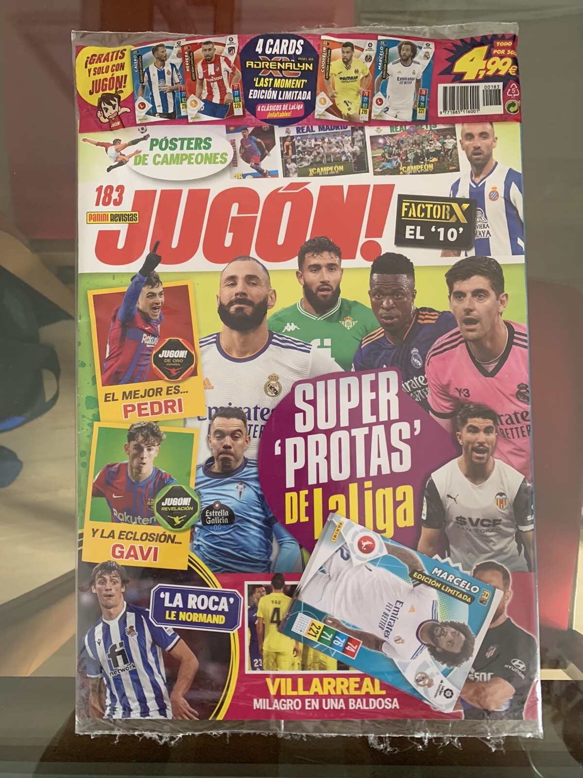 Revista Jugón 183 precintada con cartas Panini Adrenalyn XL 2021