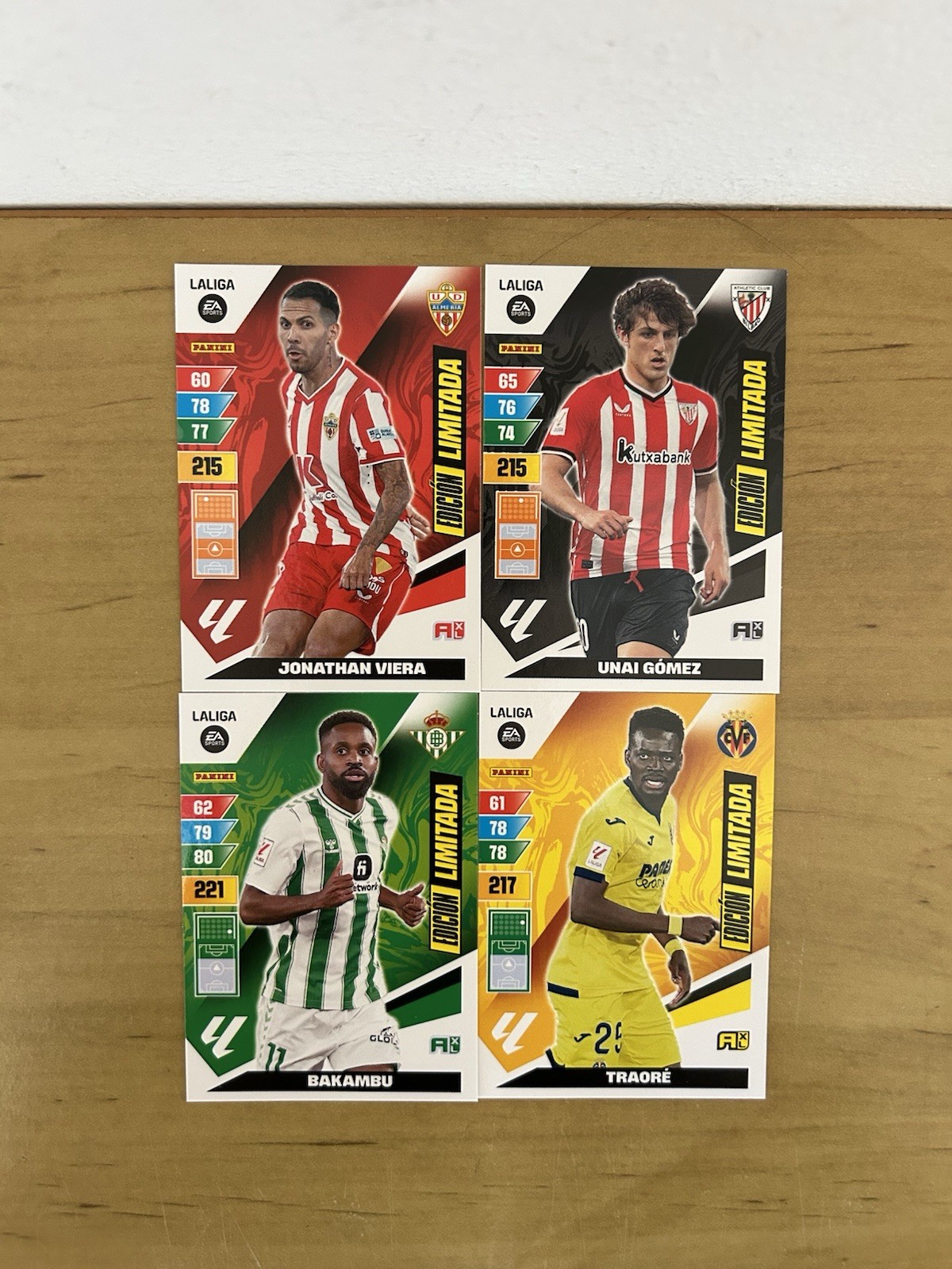Set completo 4 cards Edición Limitada revista Jugón Adrenalyn XL LaLiga 2023-24