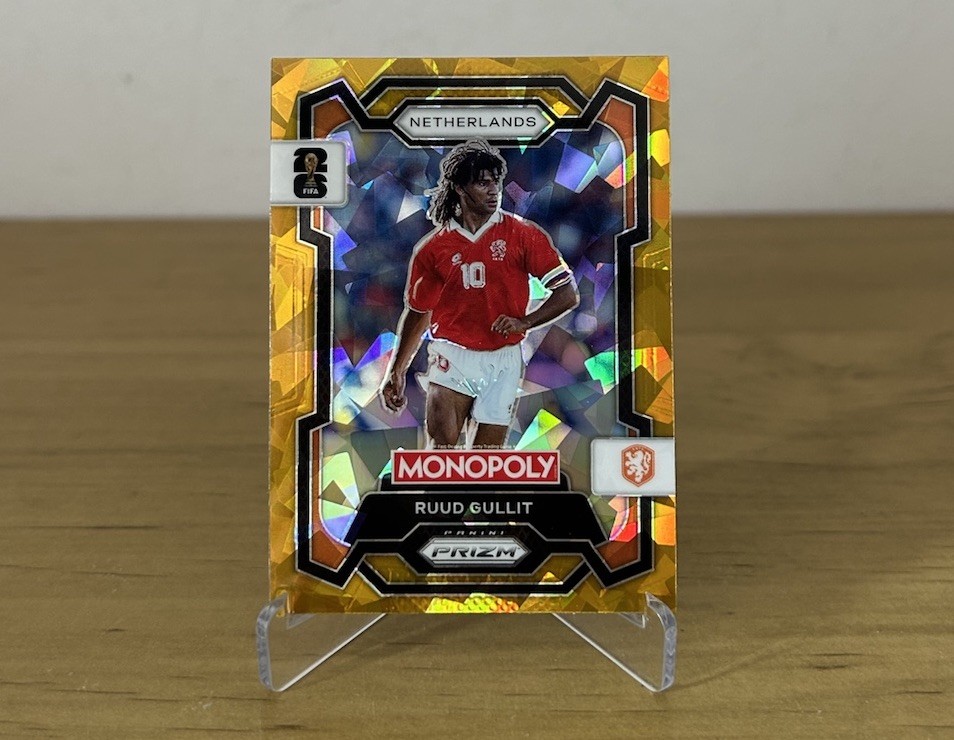 Carta Ruud Gullit Gold Cracked Ice Panini Prizm Monopoly FIFA World Cup 2026 Países Bajos