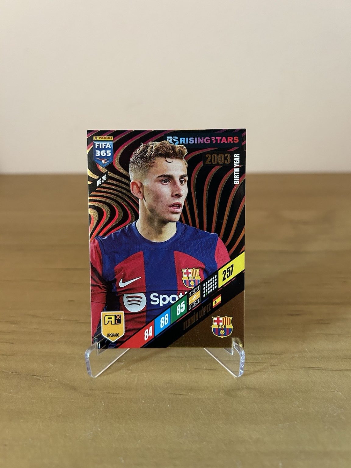 Carta Fermín López Rising Stars RS26 Panini Adrenalyn XL FIFA 365 2024 FC Barcelona