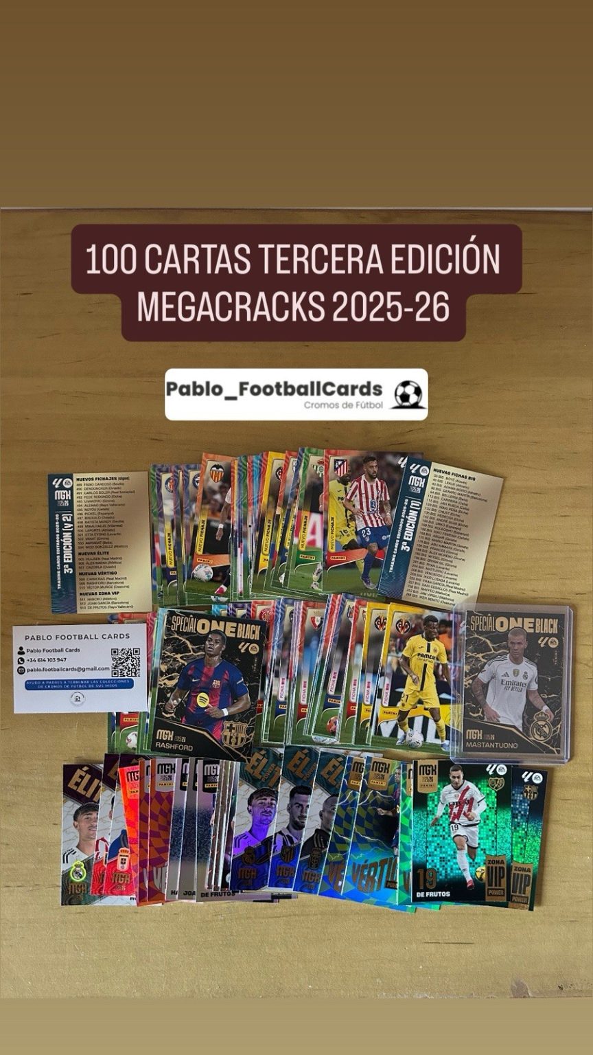 Lote completo 100 cromos Tercera Edición Megacracks LaLiga 2025-26 Panini