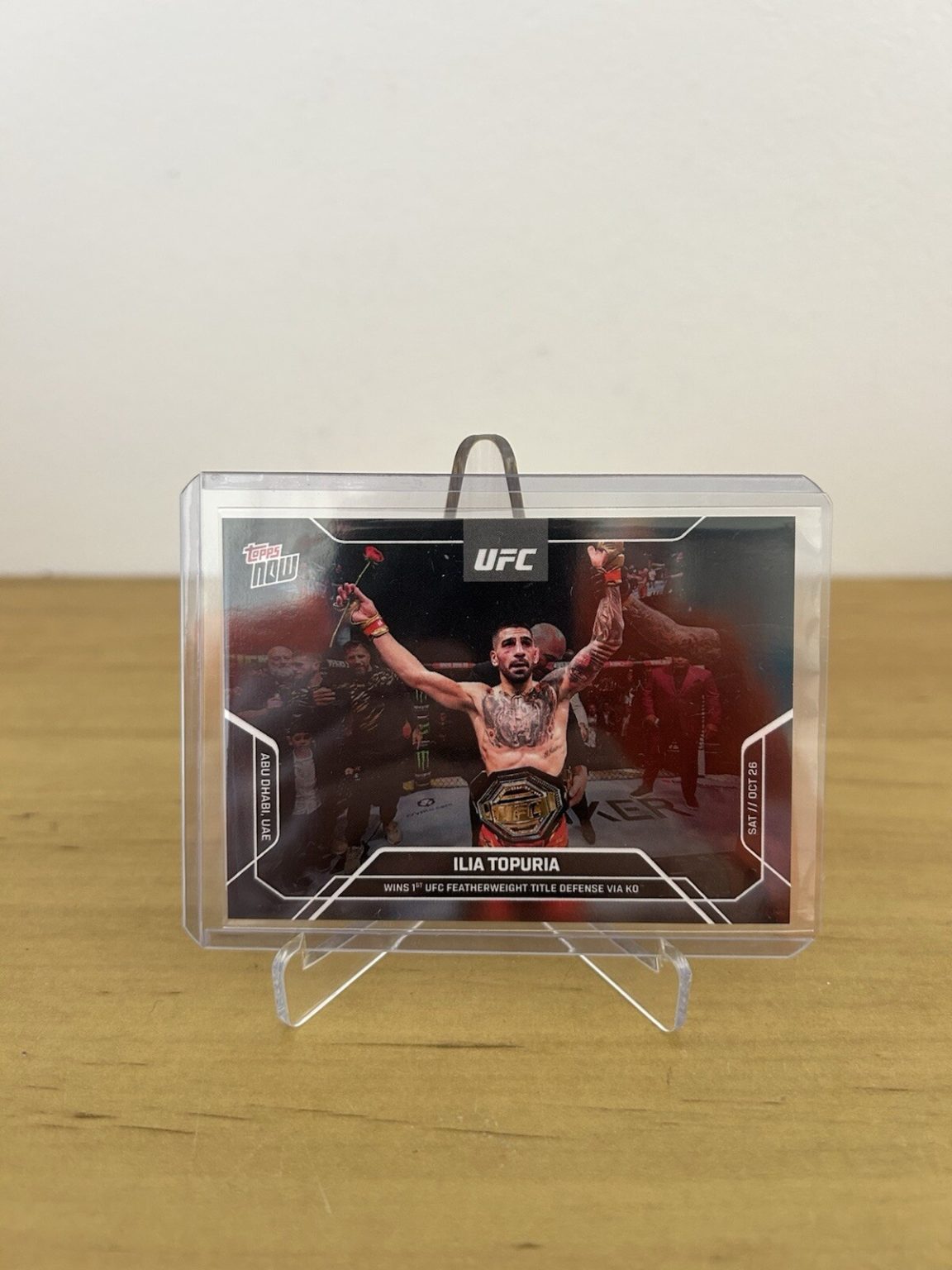 Carta Topps Now UFC 27 Ilia Topuria defensa del título campeón peso pluma