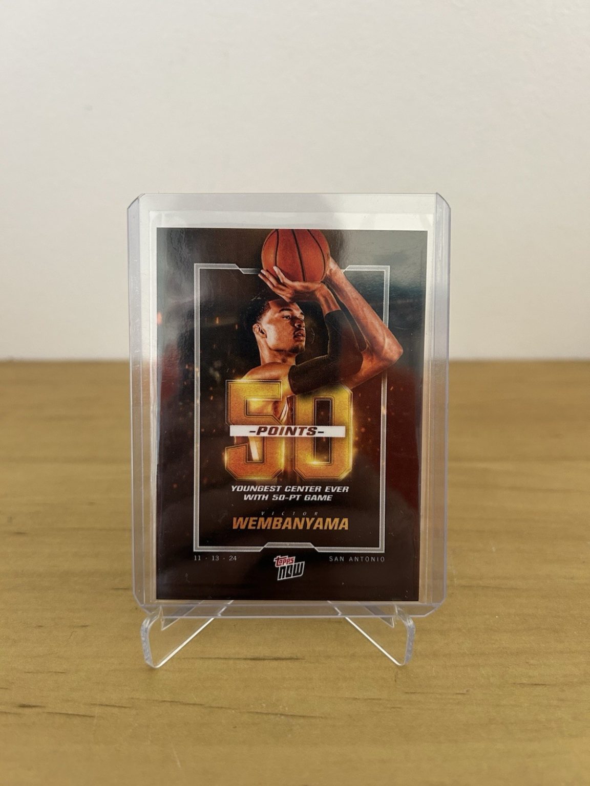 Carta Topps Now 7 Victor Wembanyama partido de 50 puntos NBA San Antonio Spurs