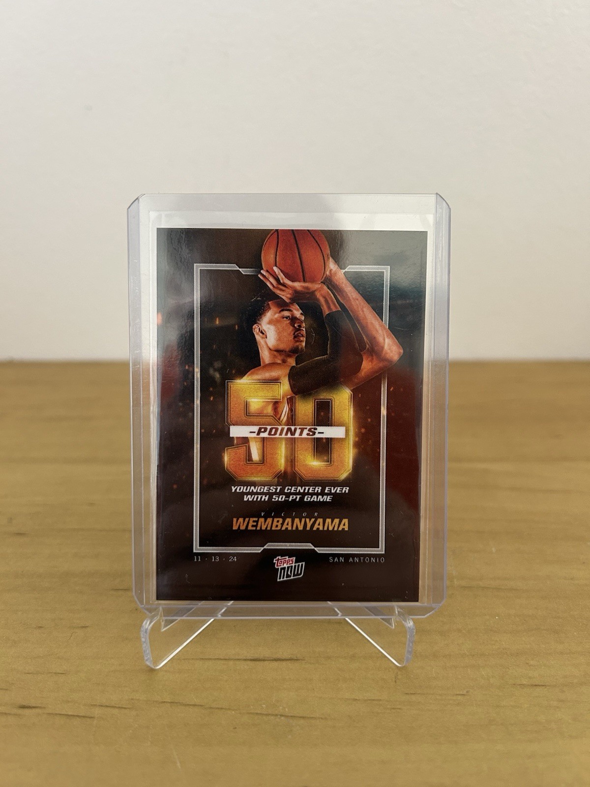 Carta Topps Now 7 Victor Wembanyama partido de 50 puntos NBA San Antonio Spurs