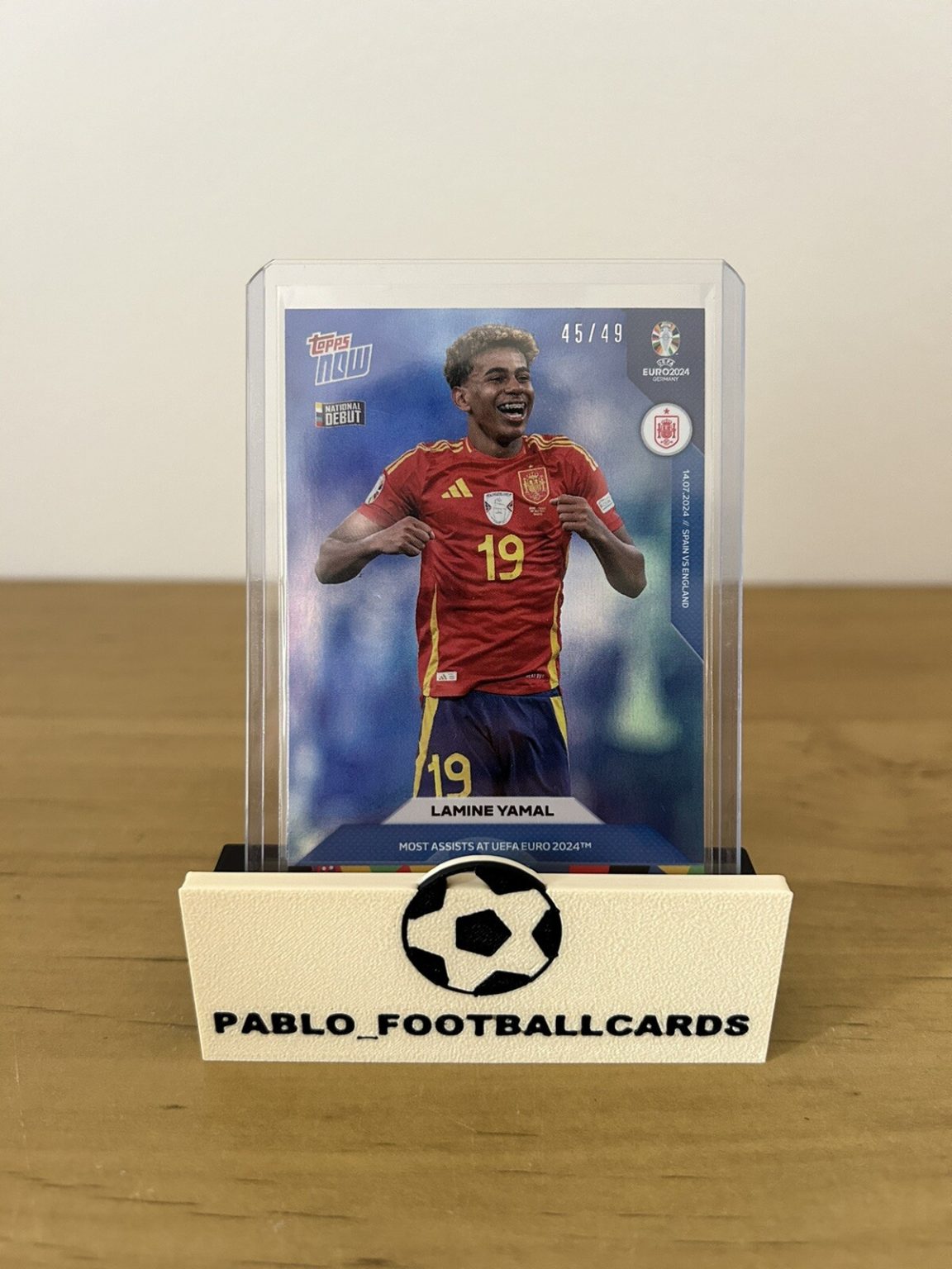 Carta Lamine Yamal Most Assists Parallel Topps Now UEFA Euro 2024 numero 67
