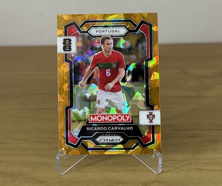 Carta Ricardo Carvalho Gold Cracked Ice Panini Prizm Monopoly FIFA World Cup 2026 Portugal