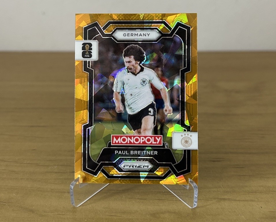 Carta Paul Breitner Gold Cracked Ice Panini Prizm Monopoly FIFA World Cup 2026 Alemania
