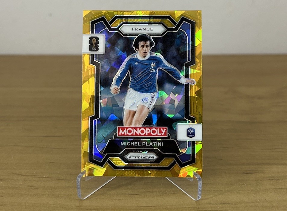 Carta Michel Platini Gold Cracked Ice Panini Prizm Monopoly FIFA World Cup 2026 Francia