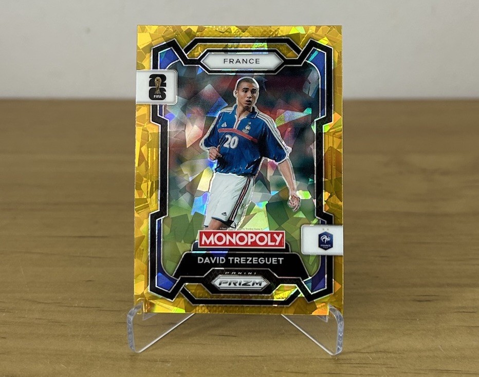 Carta David Trezeguet Gold Cracked Ice Panini Prizm Monopoly FIFA World Cup 2026 Francia