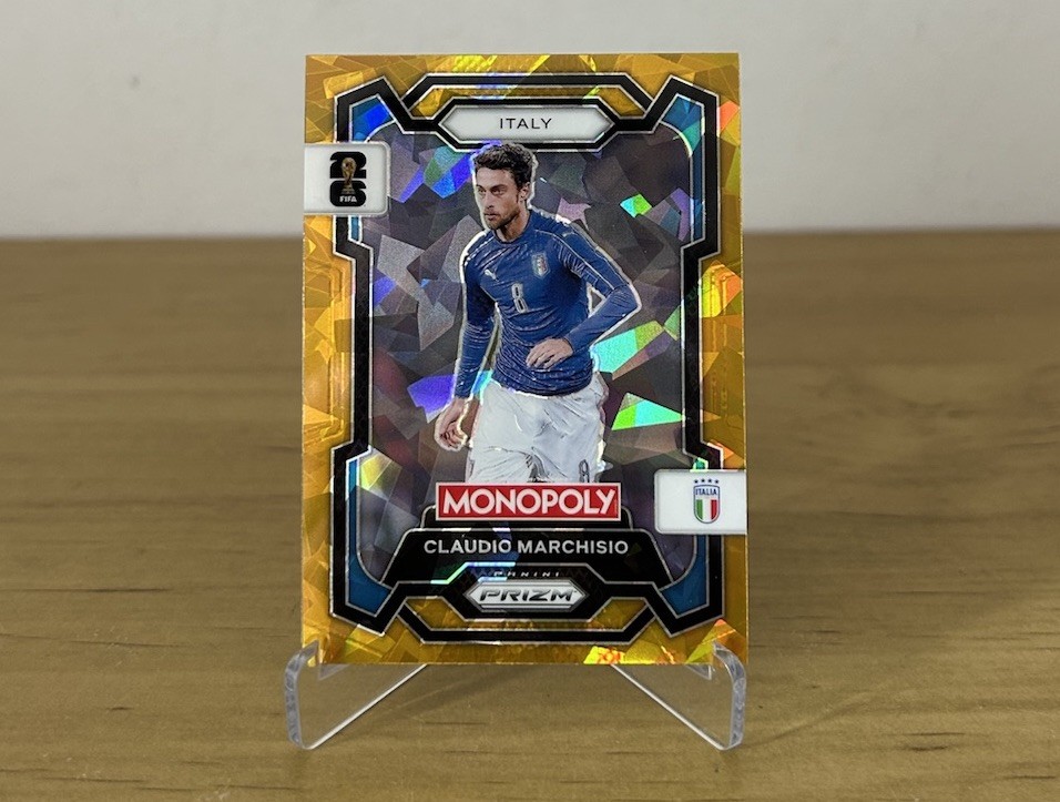 Carta Claudio Marchisio Gold Cracked Ice Panini Prizm Monopoly FIFA World Cup 2026 Italia