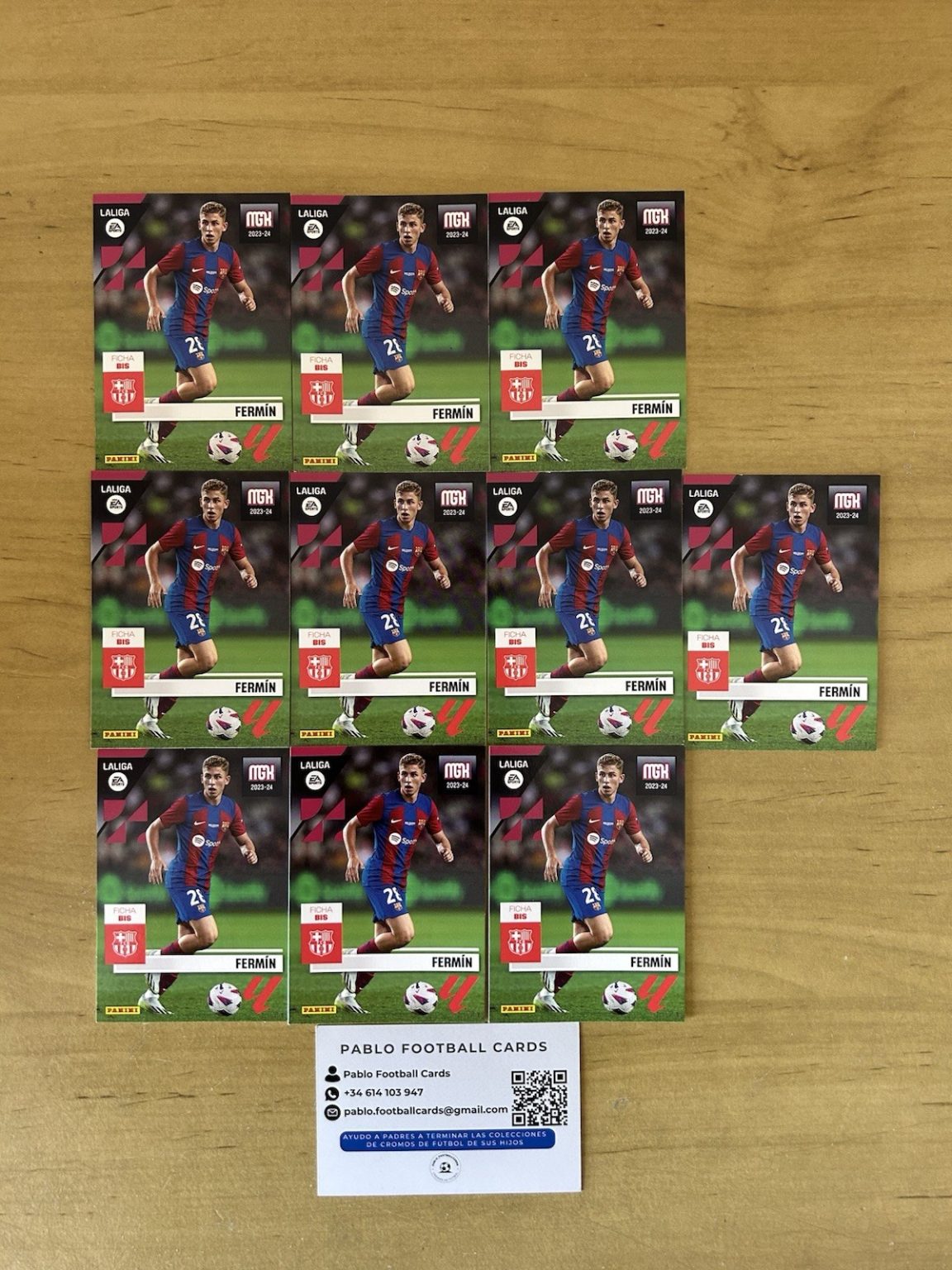 Lote 10 rookie cards Fermín López 106 bis Megacracks LaLiga 2023-24 FC Barcelona