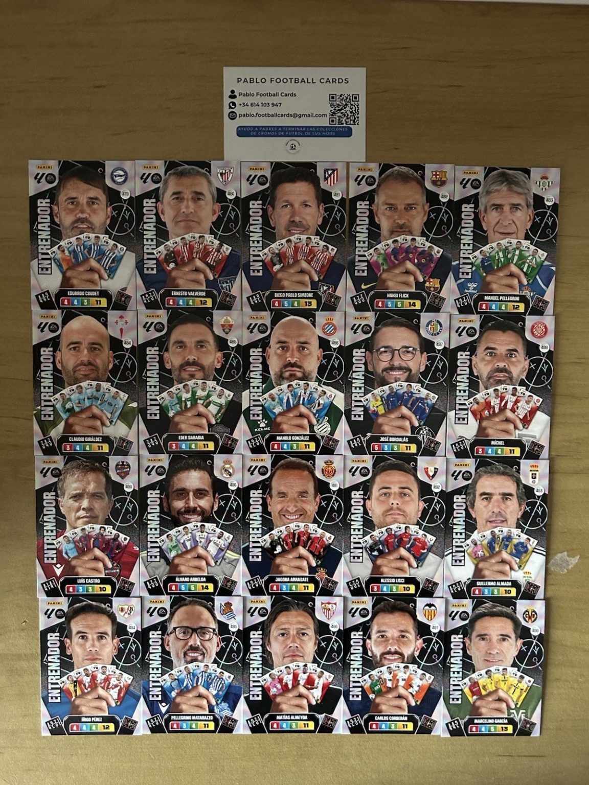 Lote completo 20 entrenadores actualización 2ª edición Adrenalyn XL LaLiga 2025-26 Panini