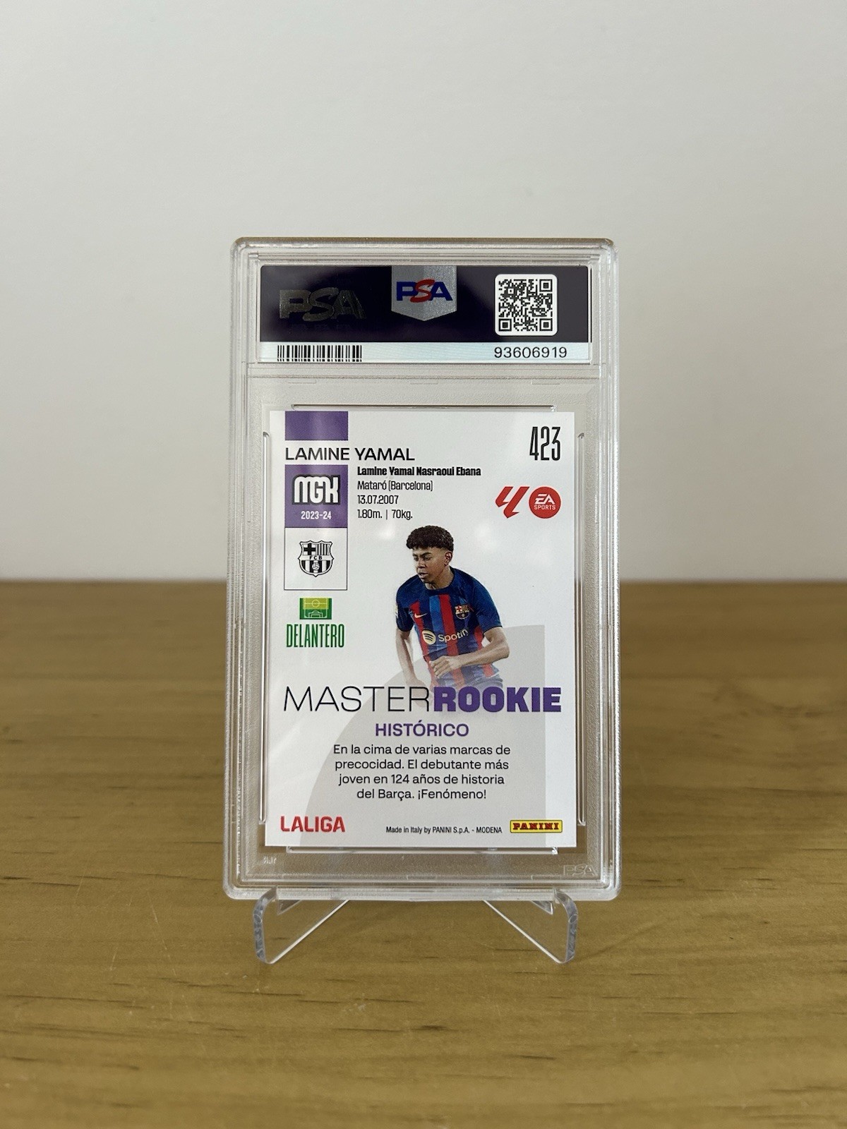 Reverso cápsula PSA 10 Lamine Yamal Master Rookie 423 Megacracks