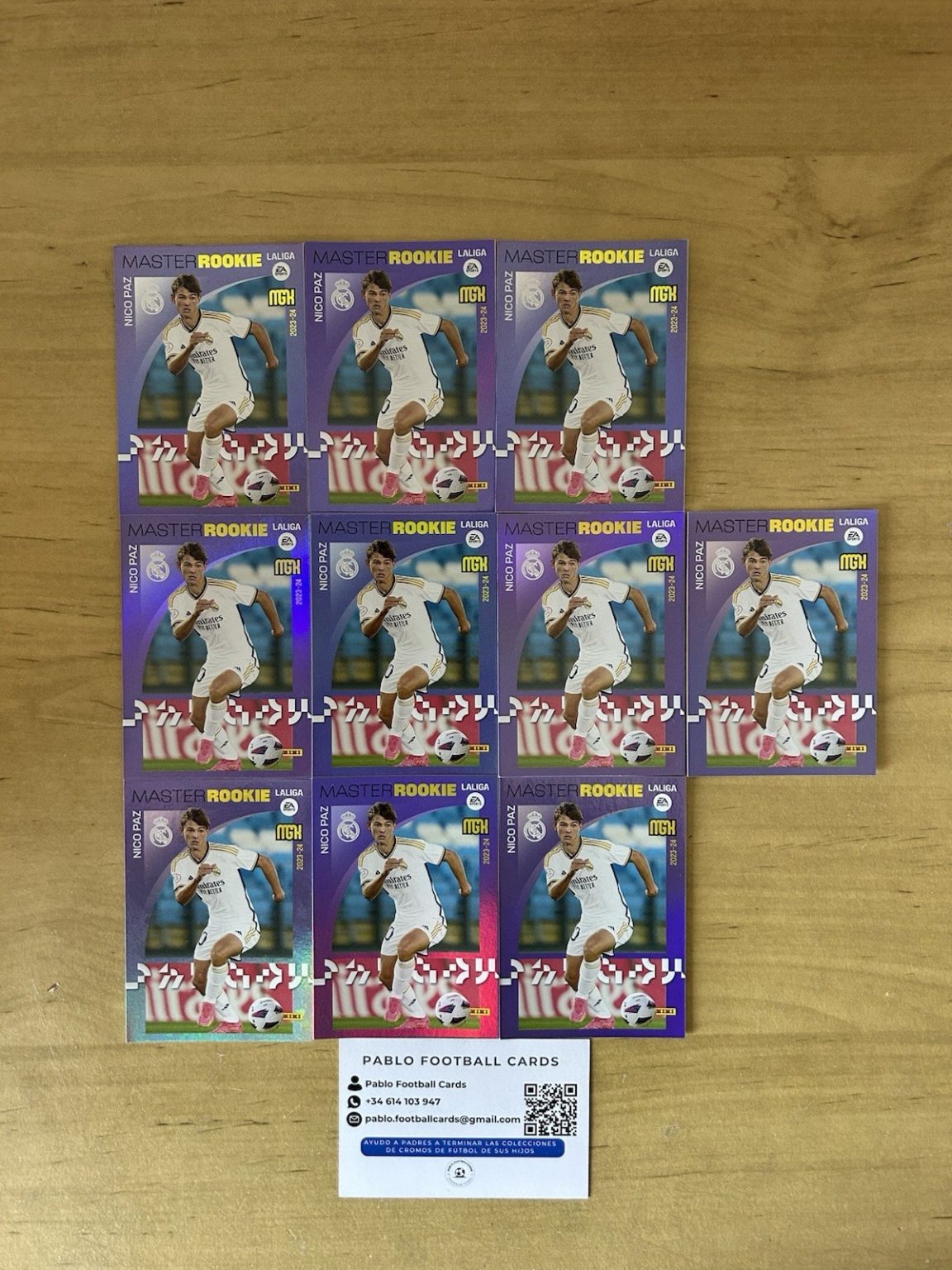 Lote 10 Máster Rookie Cards Nico Paz 514 Megacracks LaLiga 2023-24 Real Madrid