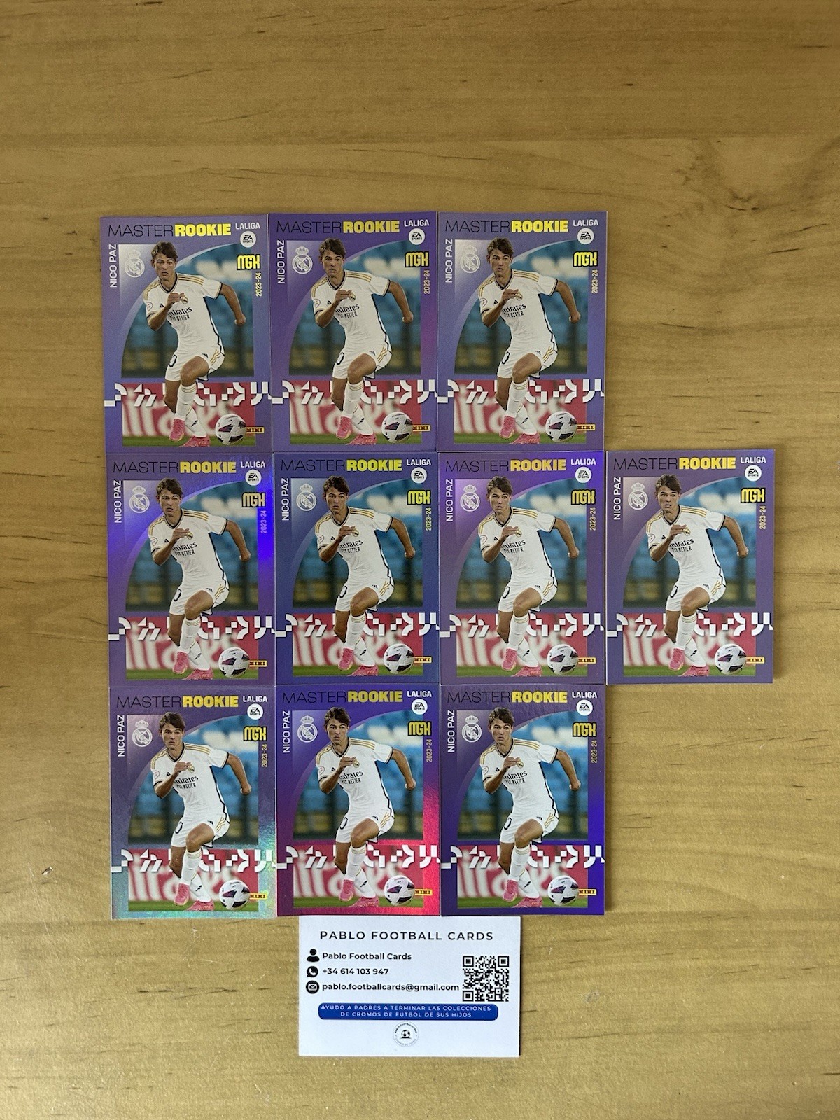 Lote 10 Máster Rookie Cards Nico Paz 514 Megacracks LaLiga 2023-24 Real Madrid