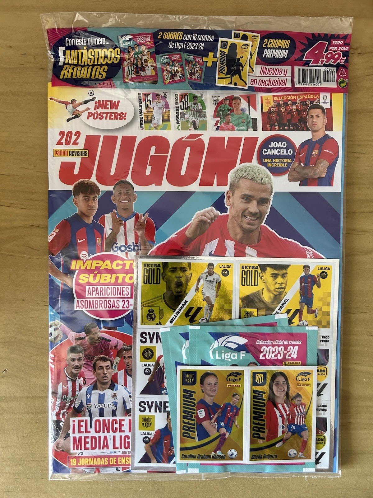 Revista Jugón 202 con carta Lamine Yamal Extra Gold edición limitada Panini