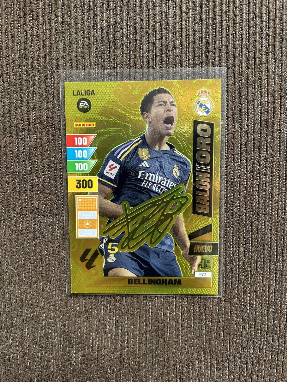 Jude Bellingham autógrafo Nuevo Balón de Oro firma Adrenalyn XL 2023-24 Panini