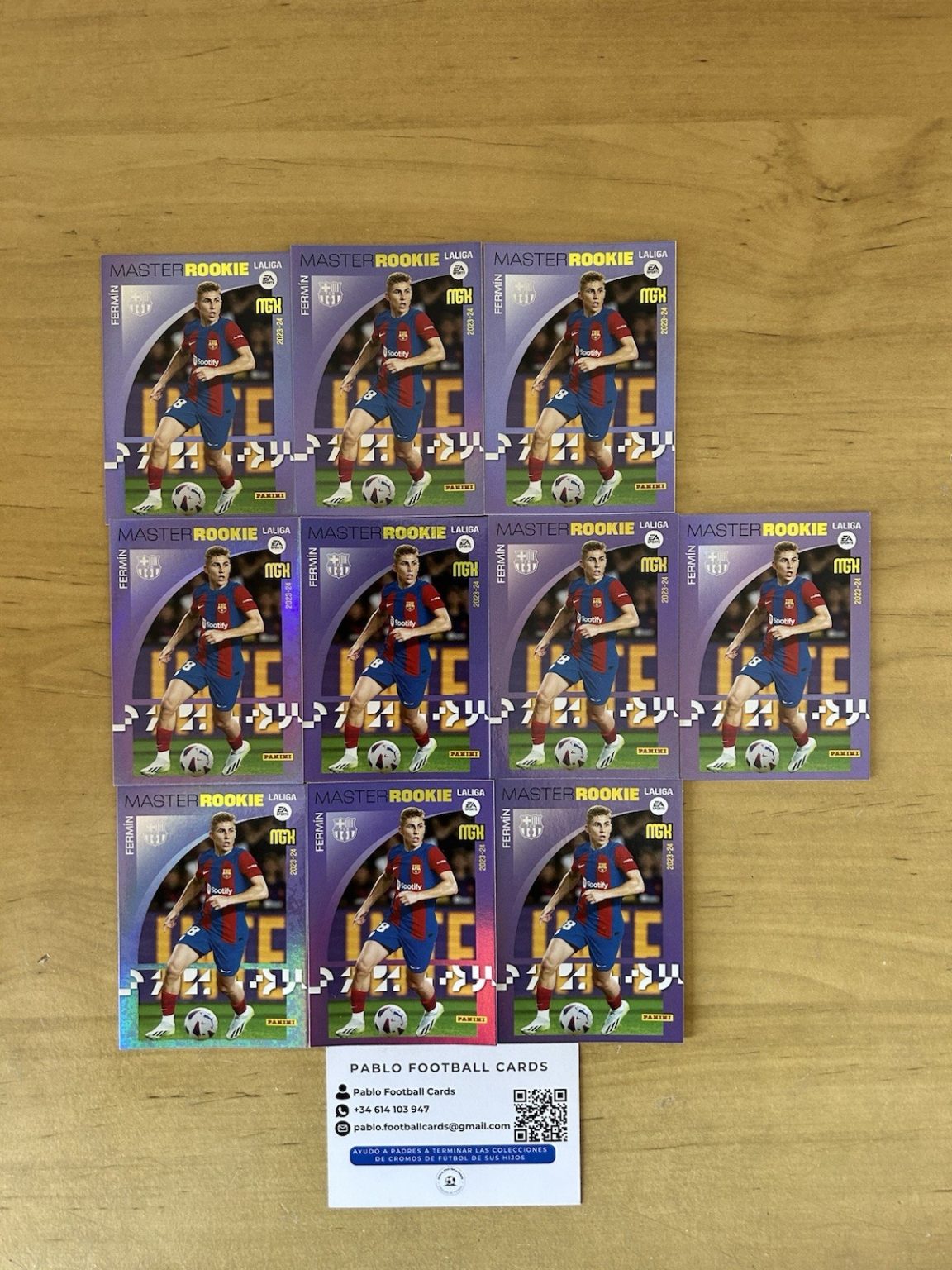 Lote 10 Máster Rookie Cards Fermín López 511 Megacracks LaLiga 2023-24 FC Barcelona