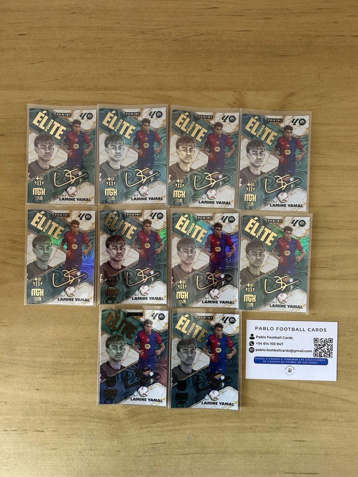 Lote 10 cartas Lamine Yamal Elite Power P9 Firmada Megacracks LaLiga 2024-25