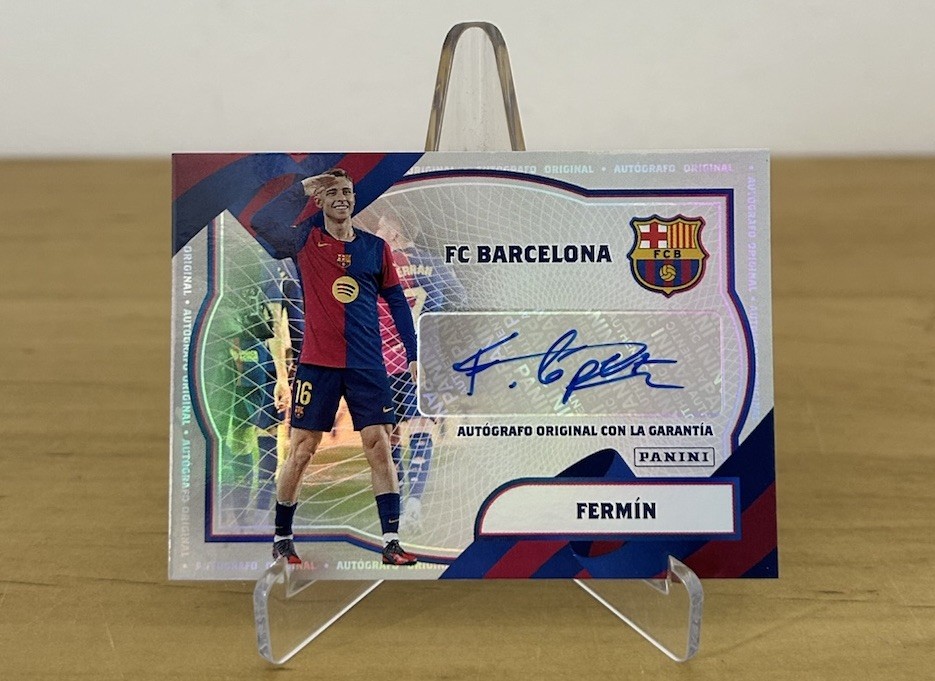 Carta Fermín López autógrafo original numerada 50 Panini Club FC Barcelona 2024-25