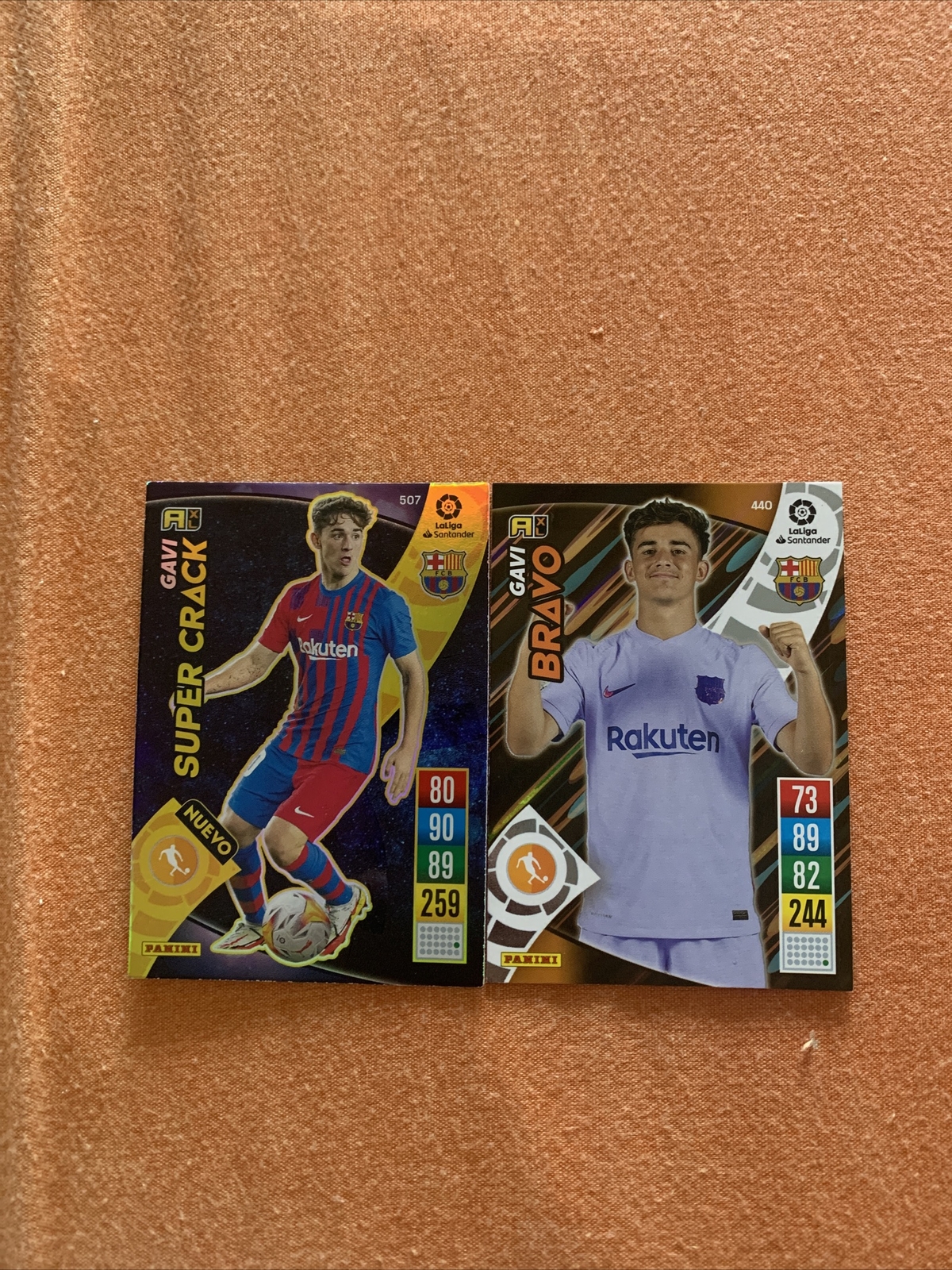 Gavi Bravo y Nuevo Súper Crack Adrenalyn XL 2021-22 Panini FC Barcelona