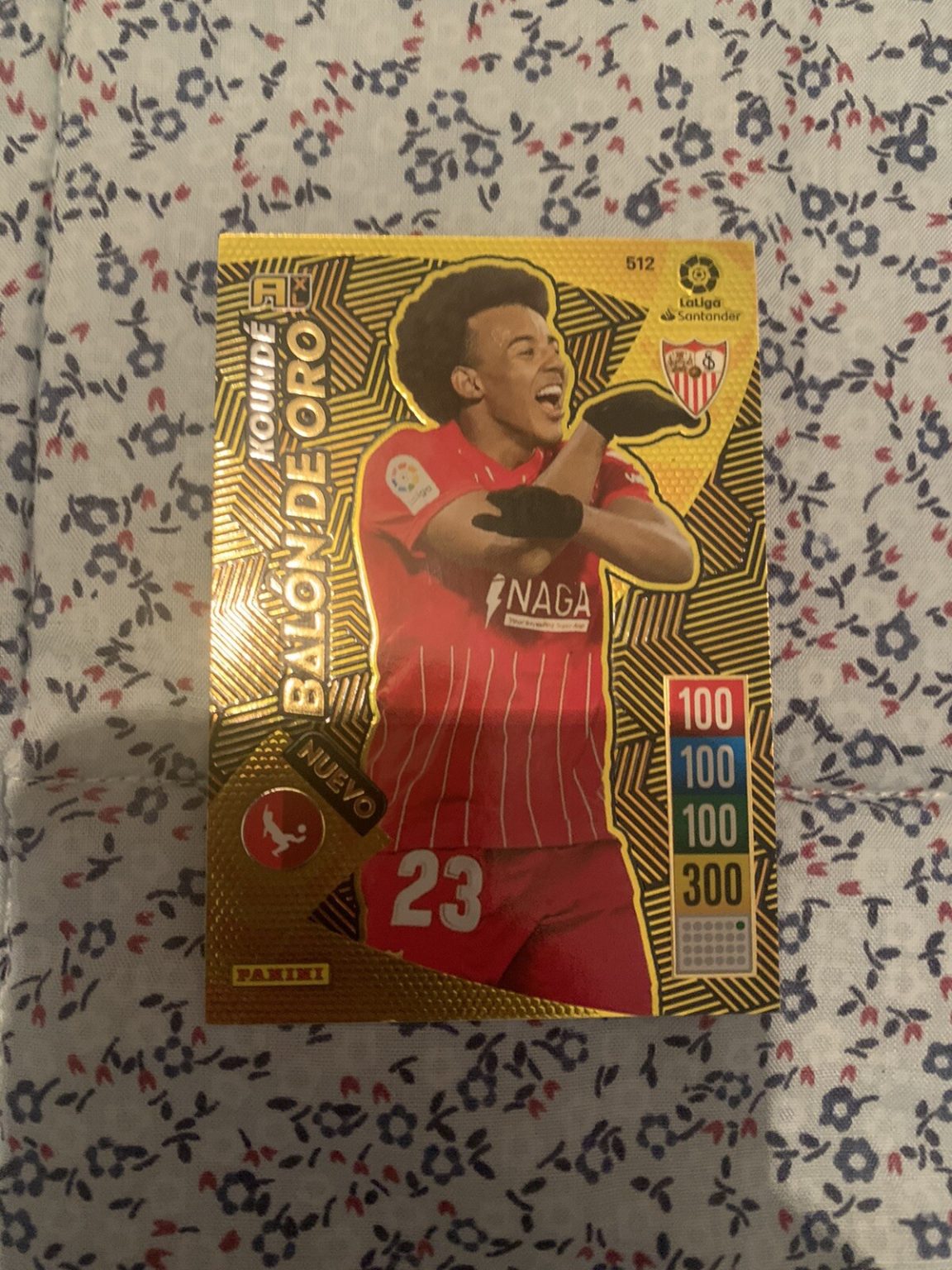 Jules Koundé Nuevo Balón de Oro Adrenalyn XL 2021-22 Panini Sevilla