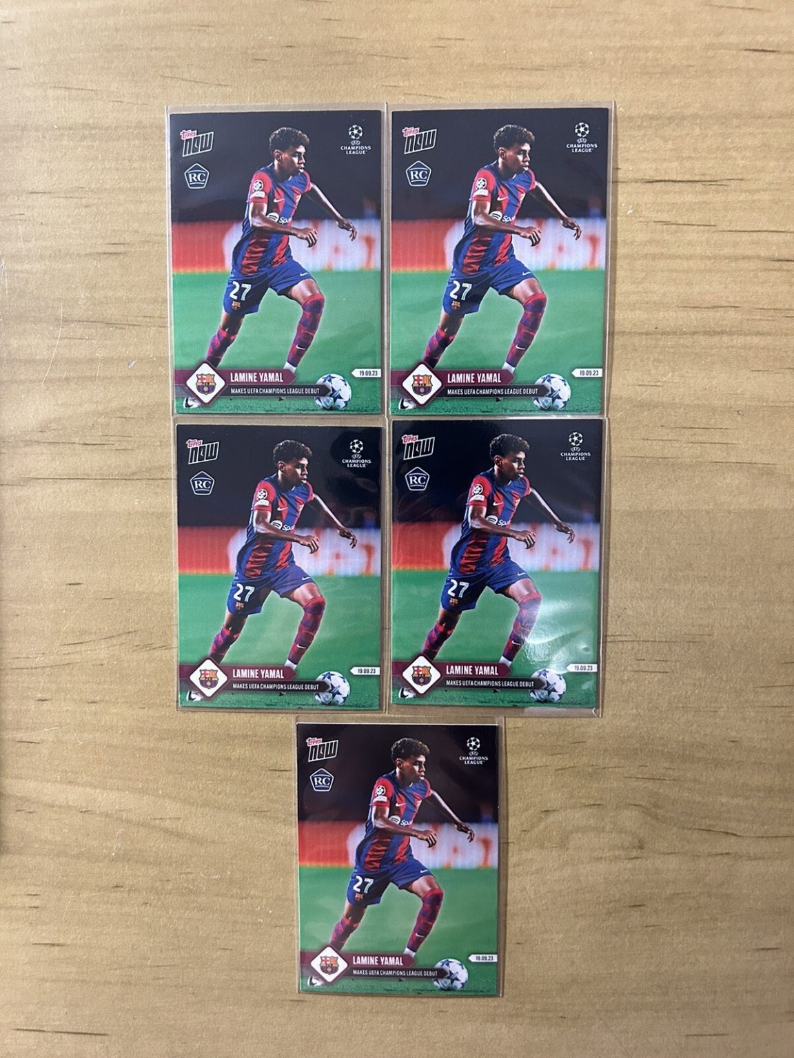 Lote 5 Topps Now Rookie Cards 9 Lamine Yamal FC Barcelona