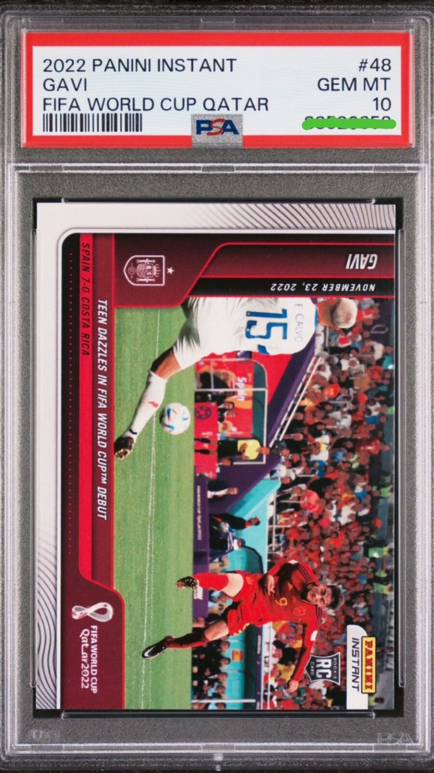 Carta Gavi 48 PSA 10 GEM MT Panini Instant FIFA World Cup Qatar 2022