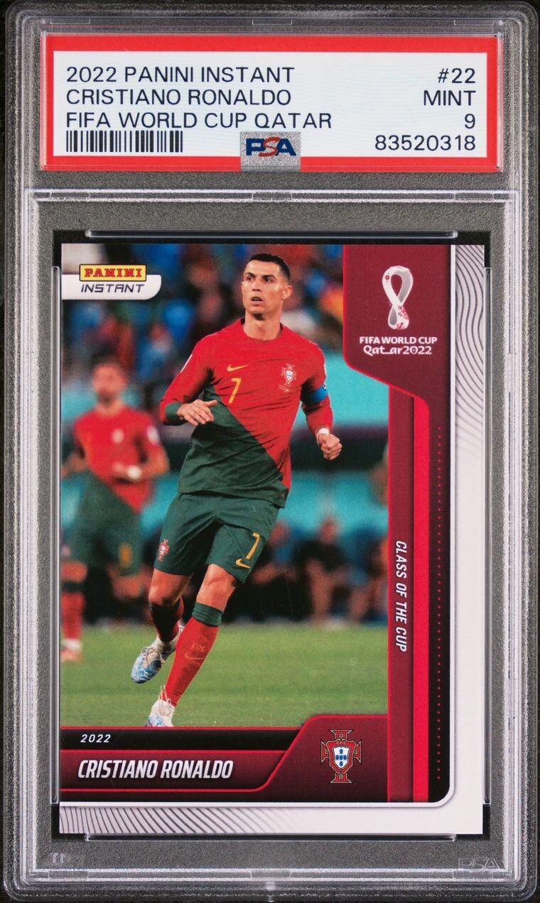 Carta Cristiano Ronaldo 22 PSA 9 MINT Panini Instant FIFA World Cup Qatar 2022